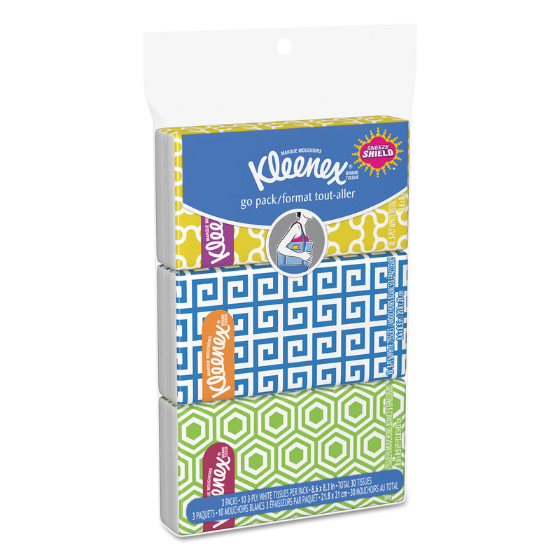 Kleenex On The Go Packs Facial Tissues, 3-Ply, White, 30 Sheets/Pack, 36 Packs/Carton - KCC11976