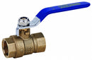 Top Brand Ball Valve, Brass, Inline, 2-Piece, Pipe Size 3/8 in, Connection Type FNPT x FNPT - G-F600-38
