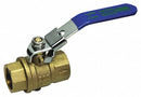 Top Brand Ball Valve, Brass, Inline, 2-Piece, Pipe Size 3/8 in, Connection Type FNPT x FNPT - 6GD07