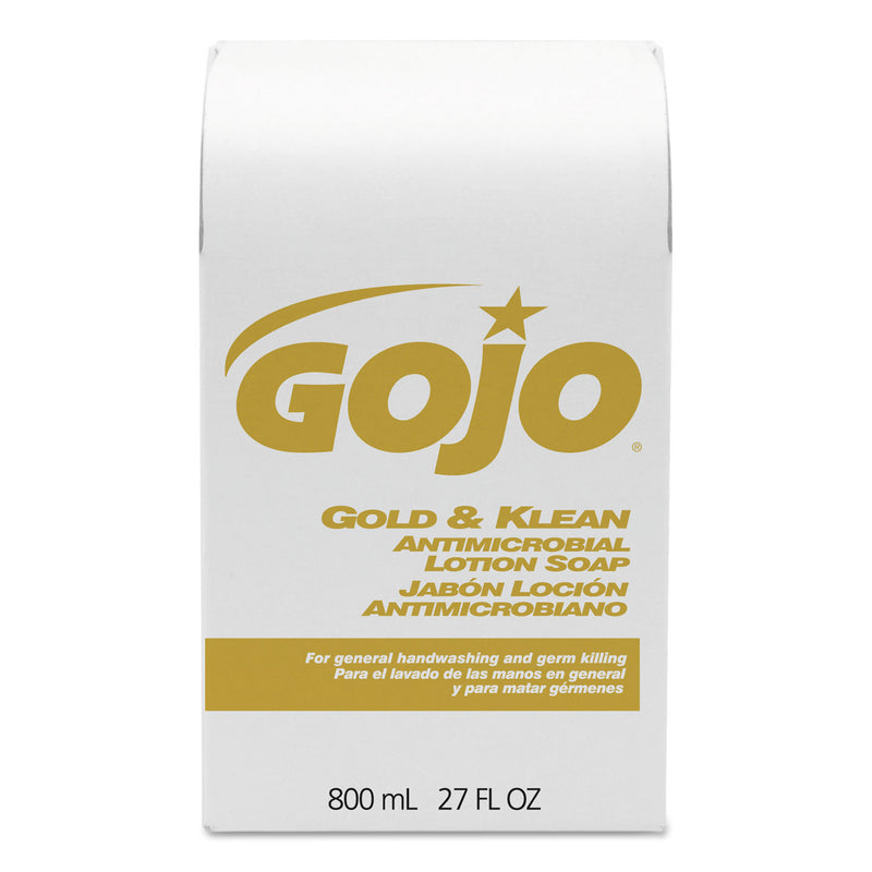 GOJO Gold And Klean Lotion Soap Bag-In-Box Dispenser Refill, Floral Balsam, 800Ml - GOJ912712CT