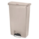 Rubbermaid Slim Jim Resin Step-On Container, Front Step Style, 18 Gal, Beige - RCP1883460