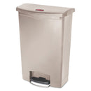 Rubbermaid Slim Jim Resin Step-On Container, Front Step Style, 24 Gal, Beige - RCP1883552