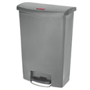 Rubbermaid Slim Jim Resin Step-On Container, Front Step Style, 24 Gal, Gray - RCP1883606