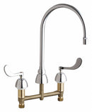 Chicago Faucets Chrome, Gooseneck, Bathroom Sink Faucet, Kitchen Sink Faucet, Manual Faucet Activation, 2.2 gpm - 786-GN8AE29ABCP