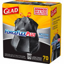 Glad Trash Bag, 30 gal., LLDPE, Coreless Roll, Black, PK 70 - 70358