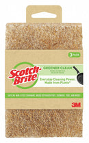 Scotch-Brite 6 in x 4 in Natural Fiber Scouring Pad, Brown, 3PK - 97223-3-12