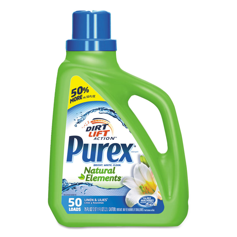 Purex Ultra Natural Elements He Liquid Detergent, Linen & Lilies, 75Oz Bottle,6/Carton - DIA01120CT