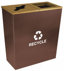 Tough Guy (2) 18 gal Rectangular Recycling Station, Metal, Brown - 22N275
