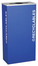 Tough Guy 17 gal Rectangular Recycling Can, Metal, Blue - 22N298