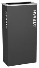 Tough Guy 17 gal Rectangular Trash Can, Metal, Black - 22N299
