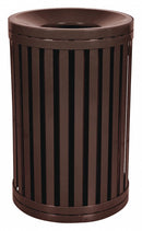 Tough Guy 45 gal Round Trash Can, Metal, Brown - 22N334