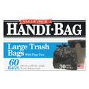 Handi-Bag Super Value Pack, 30 Gal, 0.65 Mil, 30" X 33", Black, 60/Box - WBIHAB6FT60