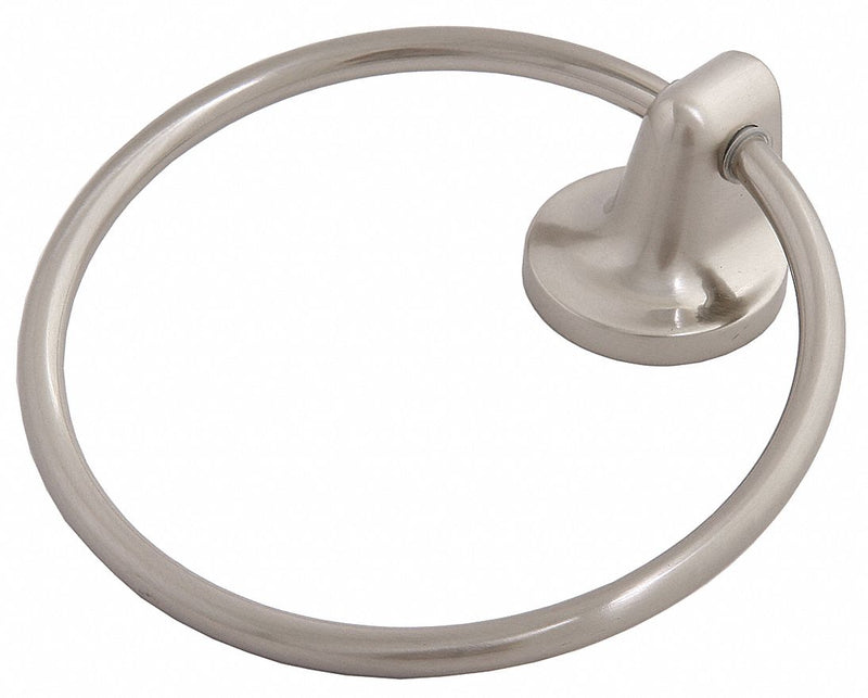 Taymor 6 3/8 inH x 1 3/4 inD Satin Nickel Towel Ring, Infinity Collection - 04-SN8404