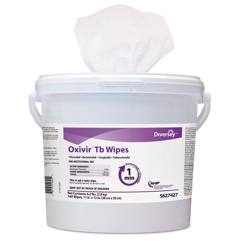 Diversey Oxivir Tb Disinfectant Wipes, 6 X 7, White, 60/Canister, 12 Canisters/Carton - DVO5388471