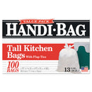 Handi-Bag Super Value Pack, 13 Gal, 0.6 Mil, 23.75" X 28", White, 100/Box - WBIHAB6FK100