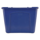 Rubbermaid Stacking Recycle Bin, Rectangular, Polyethylene, 14 Gal, Blue - RCP571473BE