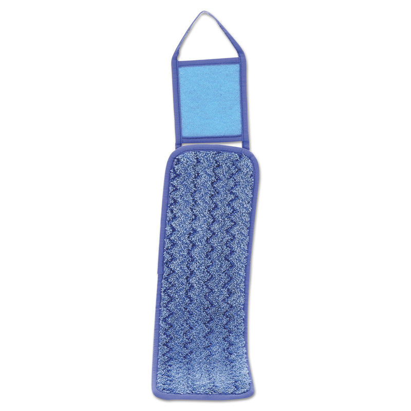 Rubbermaid Hygen Wet Pad W/Scrubber, Nylon/Polyester Microfiber, 18" Long, Blue - RCPQ415BE
