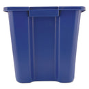 Rubbermaid Stacking Recycle Bin, Rectangular, Polyethylene, 14 Gal, Blue - RCP571473BE