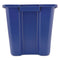 Rubbermaid Stacking Recycle Bin, Rectangular, Polyethylene, 14 Gal, Blue - RCP571473BE