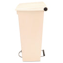 Rubbermaid Step-On Receptacle With Wheels, Rectangular, Polyethylene, 23 Gal, Beige - RCP614600BG