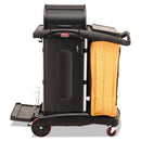 Rubbermaid High-Security Healthcare Cleaning Cart, 22W X 48.25D X 53.5H, Black - RCP9T7500BK