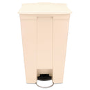 Rubbermaid Step-On Receptacle With Wheels, Rectangular, Polyethylene, 23 Gal, Beige - RCP614600BG