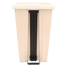 Rubbermaid Step-On Receptacle With Wheels, Rectangular, Polyethylene, 23 Gal, Beige - RCP614600BG