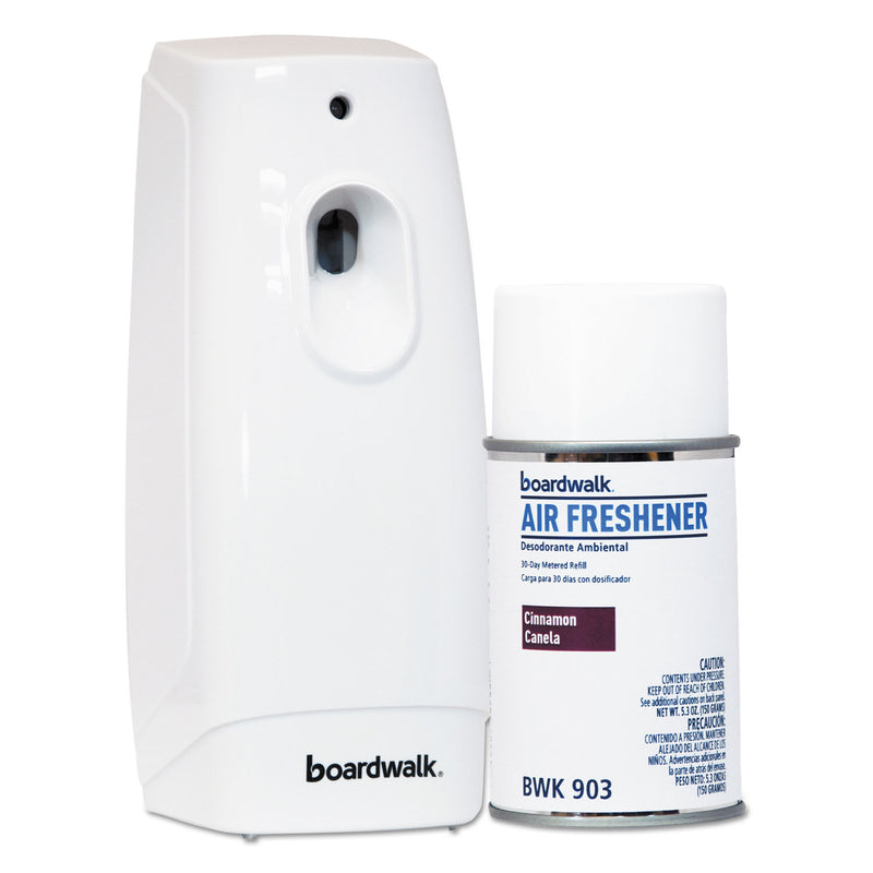 Boardwalk Air Freshener Dispenser Starter Kit, White, Cinnamon Sunset, 5.3 Oz - BWK907