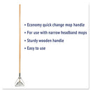 Boardwalk Quick Change Metal Head Mop Handle For No. 20 & Up Heads, 54In Wood Handle - BWK605