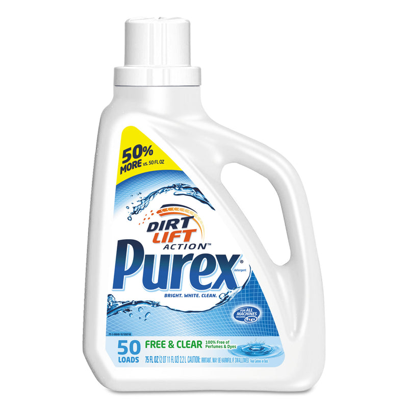 Purex Free And Clear Liquid Laundry Detergent, Unscented, 75 Oz Bottle, 6/Carton - DIA2420006040CT