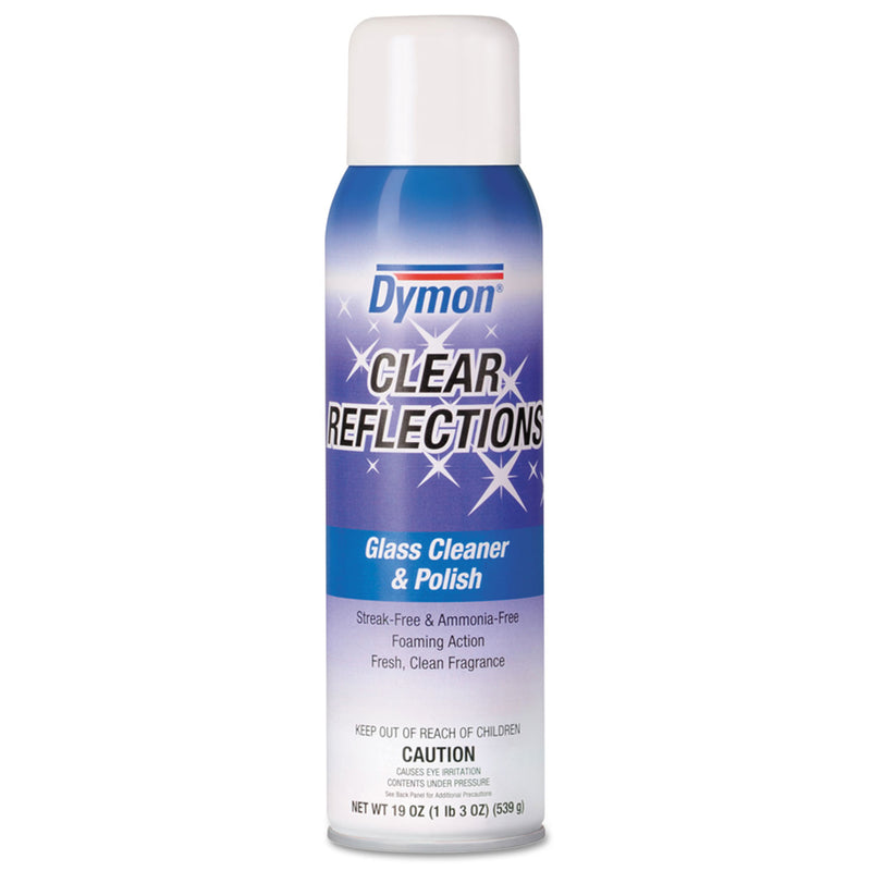 Dymon Clear Reflections Mirror & Glass Cleaner, 20 Oz, Aerosol, 12/Carton - ITW38520