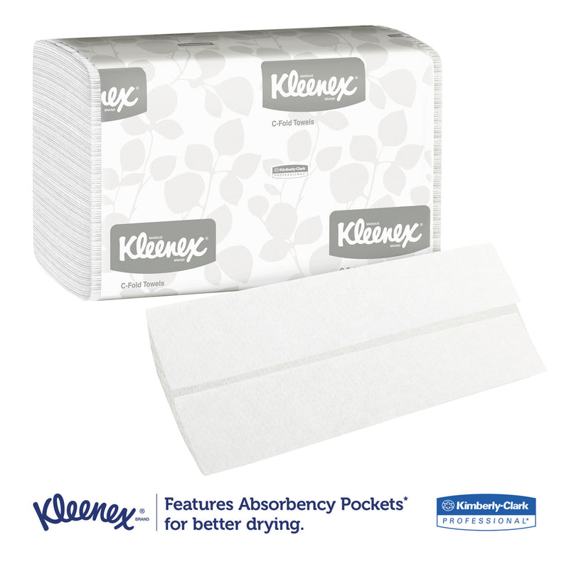 Kleenex C-Fold Paper Towels, 10 1/8 X 13 3/20, White, 150/Pack, 16 Packs/Carton - KCC01500