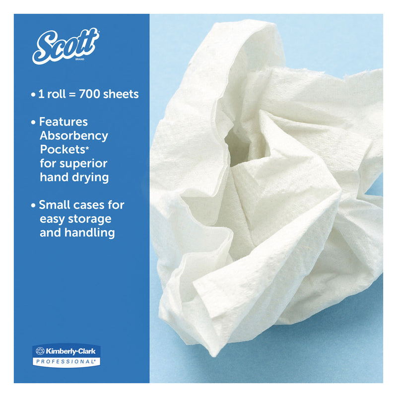 Scott Essential Roll Control Center-Pull Towels, 8 X 12, White, 700/Roll, 6 Rolls/Ct - KCC01032