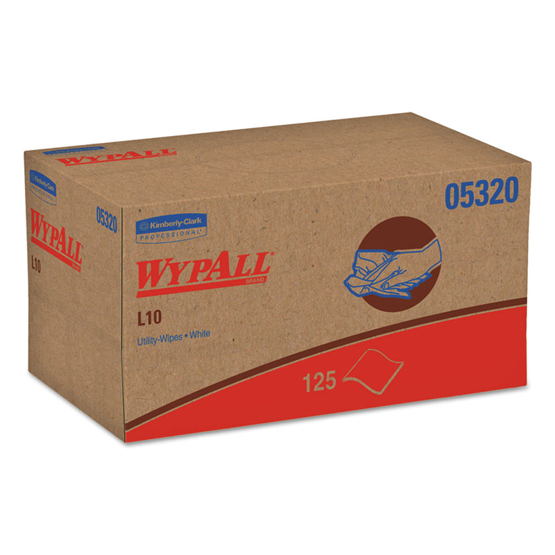 Wypall L10 Towels, Pop-Up Box, 1Ply, 9 X 10 1/2, White, 125/Box, 18 Boxes/Carton - KCC05320