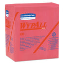 Wypall X80 Cloths, 1/4 Fold, Hydroknit, 12 1/2 X 12, Red, 50/Box, 4 Boxes/Carton - KCC41029
