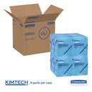 Wypall Oil, Grease And Ink Cloths, 1/4 Fold, 12 1/2 X 12, Blue, 66/Box, 8 Boxes/Carton - KCC33560
