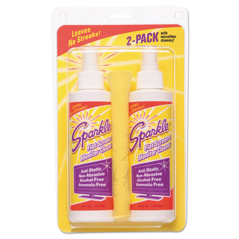 Sparkle Flat Screen & Monitor Cleaner, Pleasant Scent, 8 Oz Bottle, 2/Pack, 6/Ctn - FUN50128CT