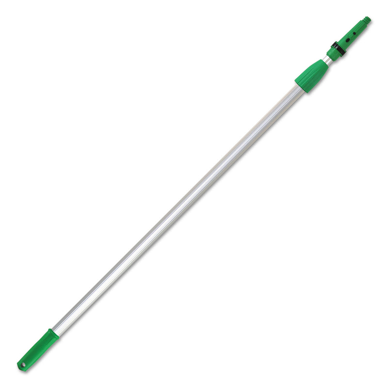 Unger Opti-Loc Aluminum Extension Pole, 4 Ft, Two Sections, Green/Silver - UNGEZ120
