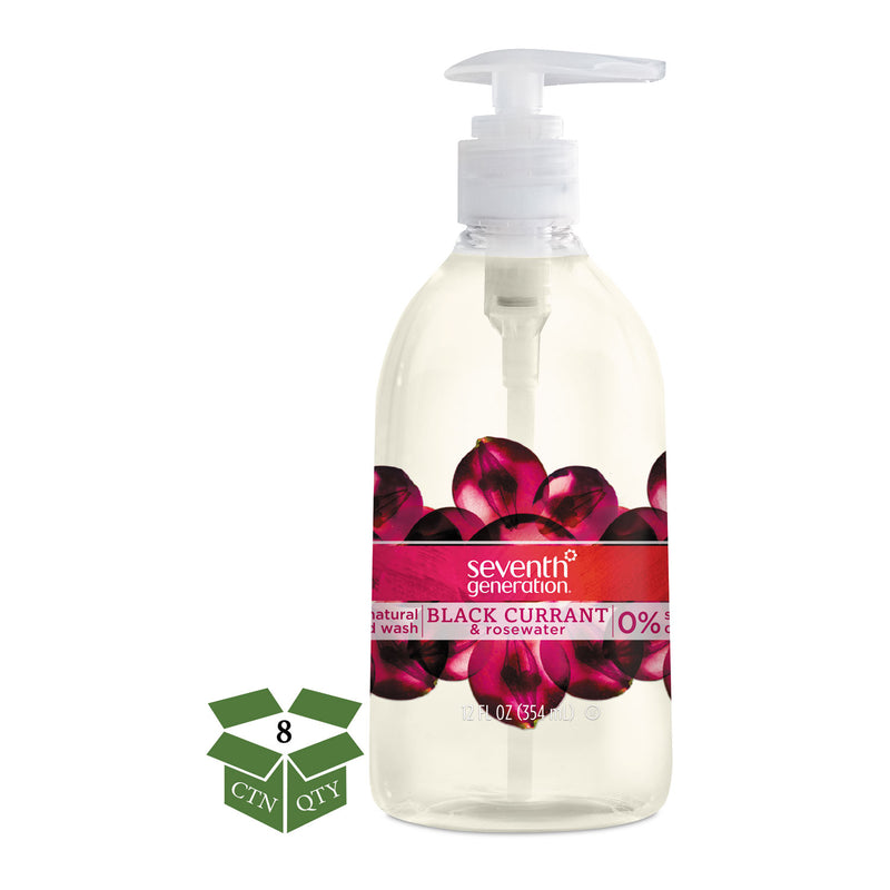 Seventh Generation Natural Hand Wash, Black Currant & Rosewater, 12 Oz Pump Bottle, 8/Carton - SEV22946