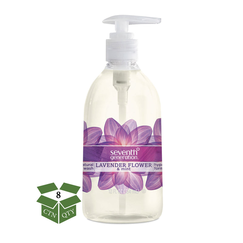Seventh Generation Natural Hand Wash, Lavender Flower & Mint, 12Oz Pump Bottle, 8/Carton - SEV22926CT