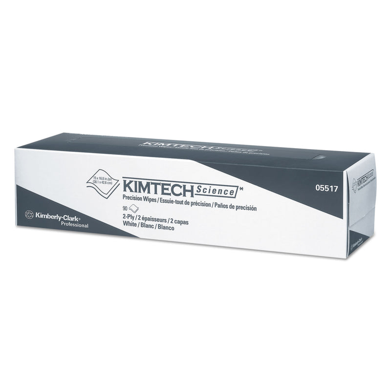 Kimtech Precision Wipers, Pop-Up Box, 2-Ply, 14.7 X 16.6, White, 90/Box - KCC05517