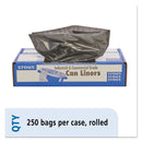 Envision Total Recycled Content Plastic Trash Bags, 10 Gal, 1 Mil, 24" X 24", Brown/Black, 250/Carton - STOT2424B10