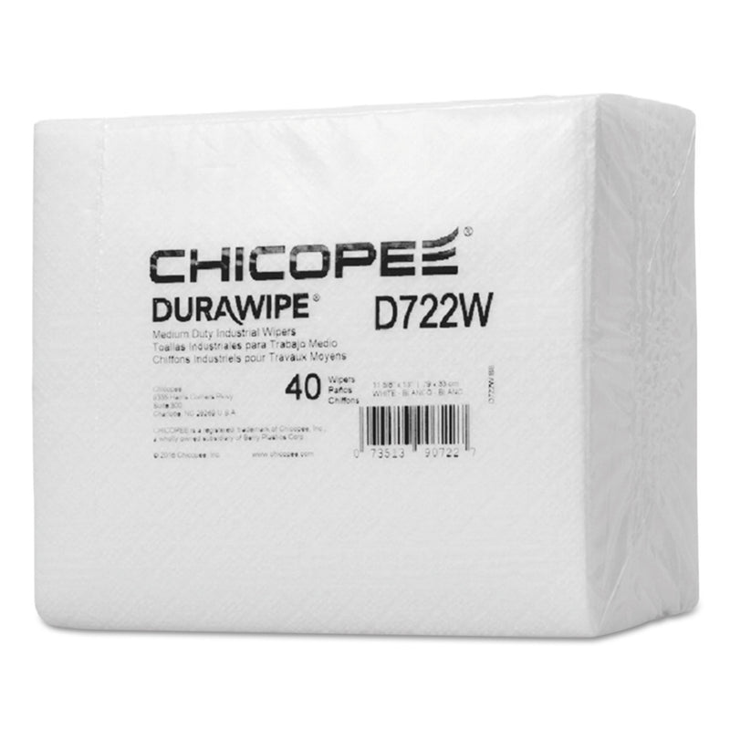 Chicopee Durawipe Medium-Duty Industrial Wipers, 14.6" X 13.7, White, 960/Carton - CHID722W