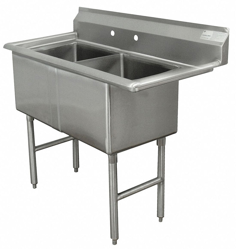 Advance Tabco Stainless Steel Scullery Sink, Without Faucet, 16 Gauge, Splash Mounting Type - FC-2-1515