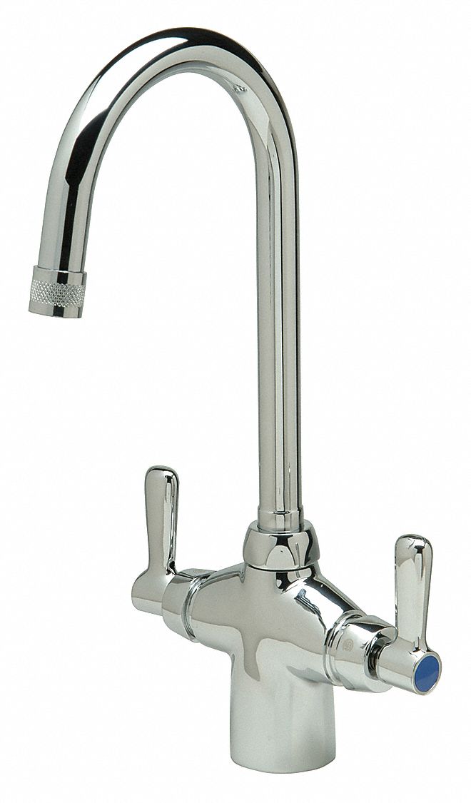 Zurn Gooseneck Laboratory Faucet, Lever Faucet Handle Type, 2.20 gpm, Chrome - Z826B1-XL
