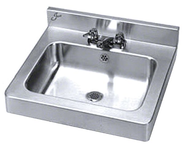 Just Manufacturing Stainless Steel, Wall, Bathroom Sink, With Faucet, Bowl Size 16 in x 11-1/2 in - A-33338-T