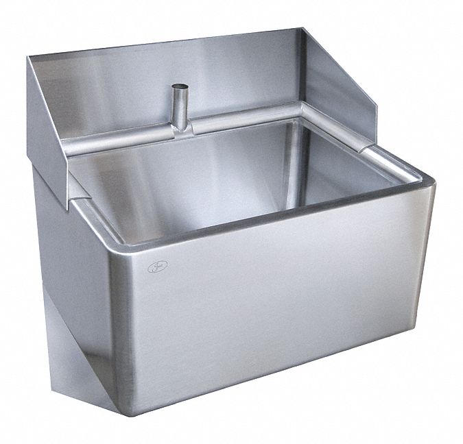 Just Manufacturing Stainless Steel, Wall, Bathroom Sink, Without Faucet, Bowl Size 16-5/8 in x 26-1/8 in - JFC-2026-WG