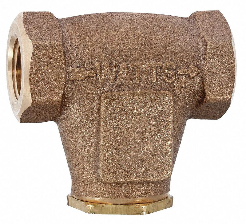 Watts 3/8 in In-Line V Strainer, FNPT x FNPT, 1/40 in Mesh, 2 3/16 in Length, Lead Free Cast Copper Silico - 3/8 LF27
