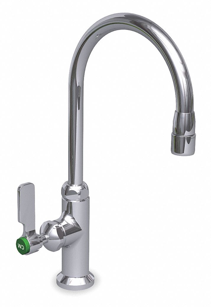 Watersaver Gooseneck Laboratory Faucet, Lever Faucet Handle Type, 2.60 gpm, Chrome - L614-55LE