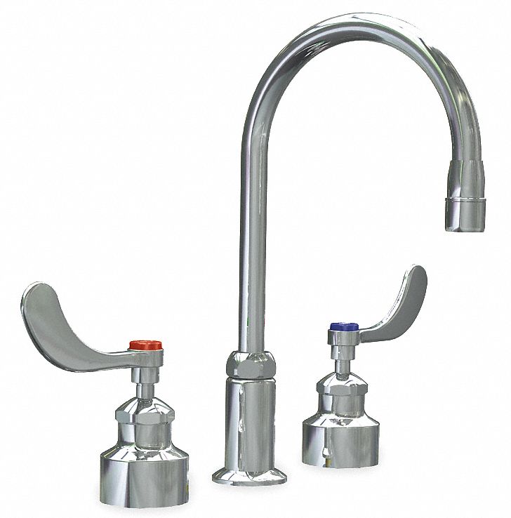 Watersaver Gooseneck Laboratory Faucet, Wristblade Faucet Handle Type, 3.20 gpm, Chrome - L2224
